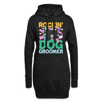 Rockin The Dog Groomer für einen Hundfriseur - Hoodie-Kleid - Schwarz - Vorne