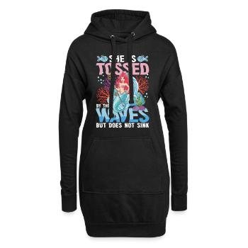 Niedliche Meerjungfrau Wellen Meer für alle - Hoodie-Kleid - Schwarz - Vorne
