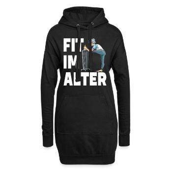 Fit im Alter für die Oma und Großmutter - Hoodie-Kleid - Schwarz - Vorne