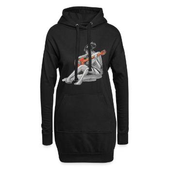 Gitarre spielen Gitarrist Mädchen Geschenk - Hoodie-Kleid - Schwarz - Vorne