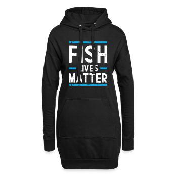 Fish Lives Matter Aquarium d'eau salée Biologie - Sweat-shirt à capuche long Femme - noir - Devant