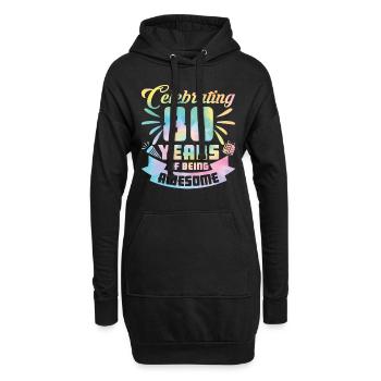 80th Birthday Idea Celebrating 80 Year Of Being - Hoodie-Kleid - Schwarz - Vorne