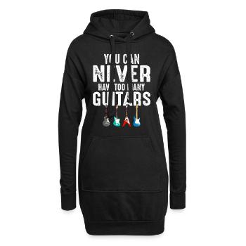 You Can Never Have Too Many Guitars Gitarre - Hoodie-Kleid - Schwarz - Vorne