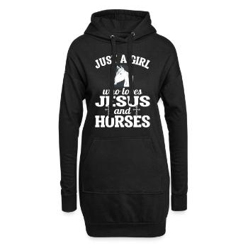 Just A Girl Who Loves Jesus And Horses Pferd - Hoodie-Kleid - Schwarz - Vorne
