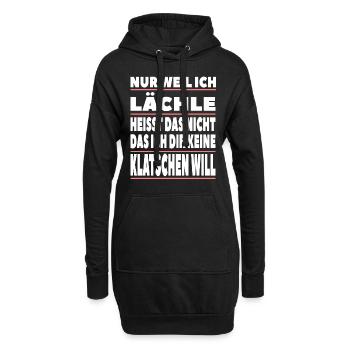 Nur weil ich lächle heisst das nicht - Hoodie-Kleid - Schwarz - Vorne