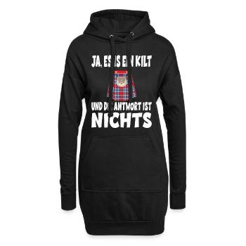 Ja ES IST EIN KILT UND DIE ANTWORT IST NICHTS - Hoodie-Kleid - Schwarz - Vorne