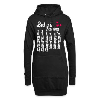 Baby is coming Entwicklung - Hoodie-Kleid - Schwarz - Vorne