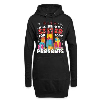 Lieber Weihnachtsmann wird Schwester passende Geschwister tauschen - Hoodie-Kleid - Schwarz - Vorne