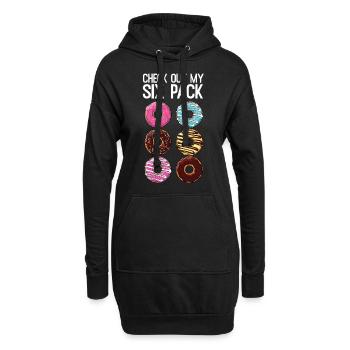 Check Out My Six Pack Funny Donut Lover Dad BOD - Hoodie Dress - black - Front