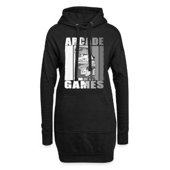 Retro Arcade Game Videospiel für Gamer - Hoodie-Kleid - Schwarz - Vorne