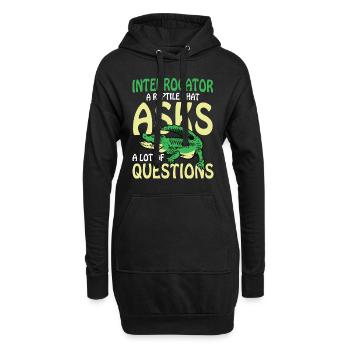 Interrogator A Reptile That Asks A Lot Of - Hoodie-Kleid - Schwarz - Vorne