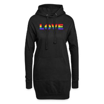 L’amour dans le drapeau arc-en-ciel, Couleurs, LGBTQ + - Sweat-shirt à capuche long Femme - noir - Devant
