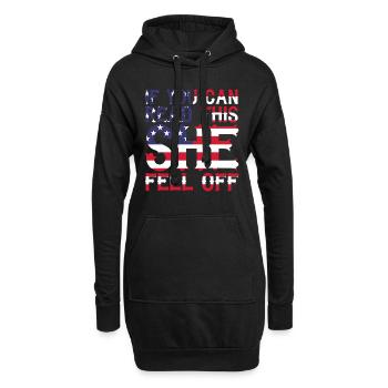 If You Can Read This She Fell Off - Hoodie-Kleid - Schwarz - Vorne