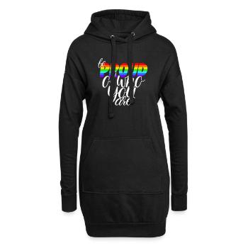 Sei stolz auf das, was du bist LGBTQ - Hoodie-Kleid - Schwarz - Vorne