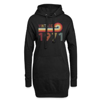 Drôle de millésime né en 1971 anniversaire - Sweat-shirt à capuche long Femme - noir - Devant