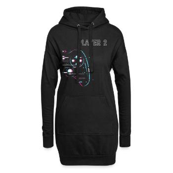 Couple de joueurs - Joueur 1 Joueur 2 Joueur - Sweat-shirt à capuche long Femme - noir - Devant