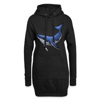 Blauer Orca-Wal-Geschenk - Hoodie-Kleid - Schwarz - Vorne