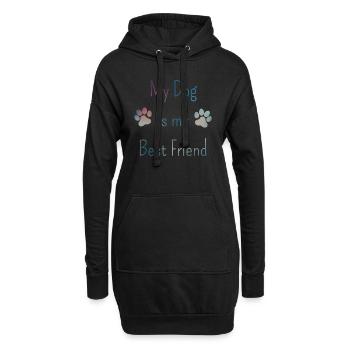 My Dog is my Best Friend Lustiger - Hoodie-Kleid - Schwarz - Vorne