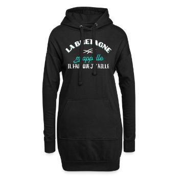 Bretagne cadeau pour breton Rigolo Citation Région - Sweat-shirt à capuche long Femme - noir - Devant