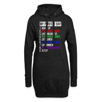 Ma journée parfaite Routine quotidienne amusante - Sweat-shirt à capuche long Femme - noir - Devant