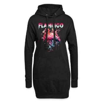 Flamingo Color Splash für einen Flamingo Fan - Hoodie-Kleid - Schwarz - Vorne