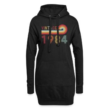 Drôle de millésime né en 1984 anniversaire - Sweat-shirt à capuche long Femme - noir - Devant