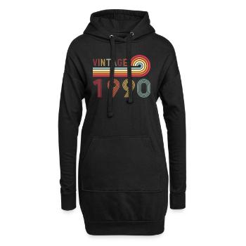 Lustiges Vintage Born in 1990 Geburtstag - Hoodie-Kleid - Schwarz - Vorne