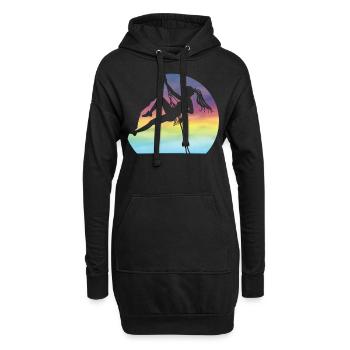 Grimpez comme une fille Femmes Escalade Bloc - Sweat-shirt à capuche long Femme - noir - Devant