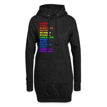 La science est la vraie vie noire - Sweat-shirt à capuche long Femme - noir - Devant