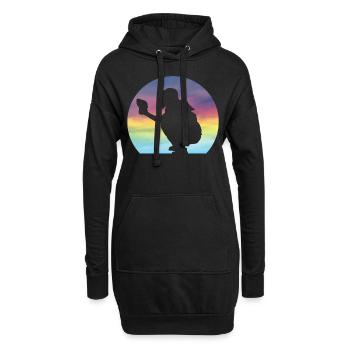 Damen Softball Catcher Silhouette Mädchen - Hoodie-Kleid - Schwarz - Vorne