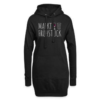 Marktfrühstück Weinfest Wein Weinschorle - Hoodie-Kleid - Schwarz - Vorne