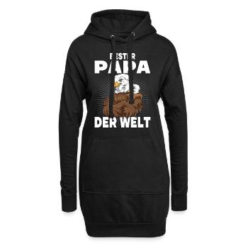 Bester Papa der Welt Vatertag Vater Adler für - Hoodie-Kleid - Schwarz - Vorne