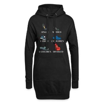 Leben einer Frau Single Verheiratet Geschieden - Hoodie-Kleid - Schwarz - Vorne