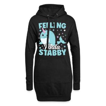 Niedliches Narwalgefühl irgendwie stichhaltig lustig sarkastisch - Hoodie-Kleid - Schwarz - Vorne