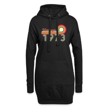 49ème anniversaire Millésime Né en 1973 - Sweat-shirt à capuche long Femme - noir - Devant