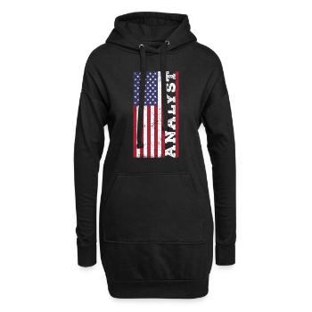 Patriotischer Analyst Amerikanische USA - Hoodie-Kleid - Schwarz - Vorne