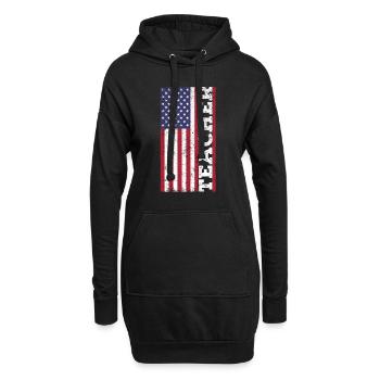 Professeurs patriotiques américains - Sweat-shirt à capuche long Femme - noir - Devant