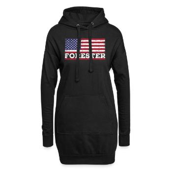 Drapeau des États-Unis Forester America Foresters - Sweat-shirt à capuche long Femme - noir - Devant