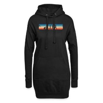 Retro Running Evolution – Lustiger - Hoodie-Kleid - Schwarz - Vorne