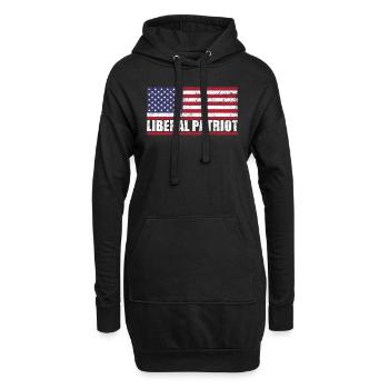 Libéral Patriote USA Drapeau Patriotique - Sweat-shirt à capuche long Femme - noir - Devant