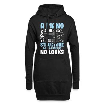 A Piano Is The Structure With 88 Keys No No Locks - Hoodie-Kleid - Schwarz - Vorne