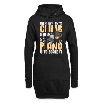 To Climb A High Piano Is To Scale It - Hoodie-Kleid - Schwarz - Vorne