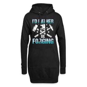 I'd Rather Be Forging - Hoodie-Kleid - Schwarz - Vorne