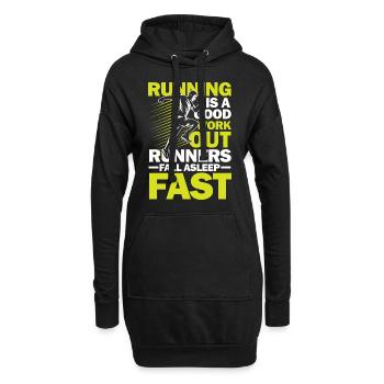Running Good Work Out Runners Fall Asleep Fast - Hoodie-Kleid - Schwarz - Vorne