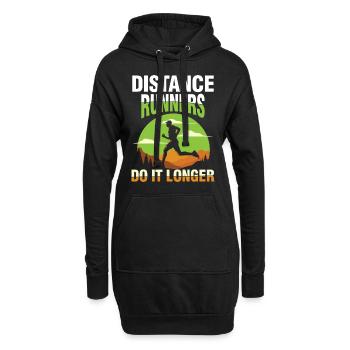 Distance Runners Do It Longer für einen Jogger - Hoodie-Kleid - Schwarz - Vorne