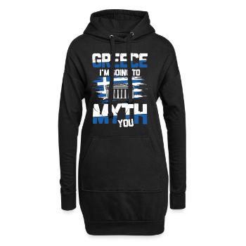 Greece I'm Going To Myth You - Hoodie-Kleid - Schwarz - Vorne