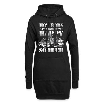 Hot Rods Make Me Happy You Not So Much - Hoodie-Kleid - Schwarz - Vorne