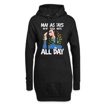 Mamastays In Her Yoga Pants All Day - Hoodie-Kleid - Schwarz - Vorne