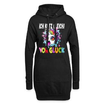Ich Kotz Gleich Vor Glück - Hoodie-Kleid - Schwarz - Vorne