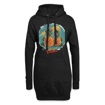 Ananas-Sonnenbrille Obst Retro-Stil für - Hoodie-Kleid - Schwarz - Vorne